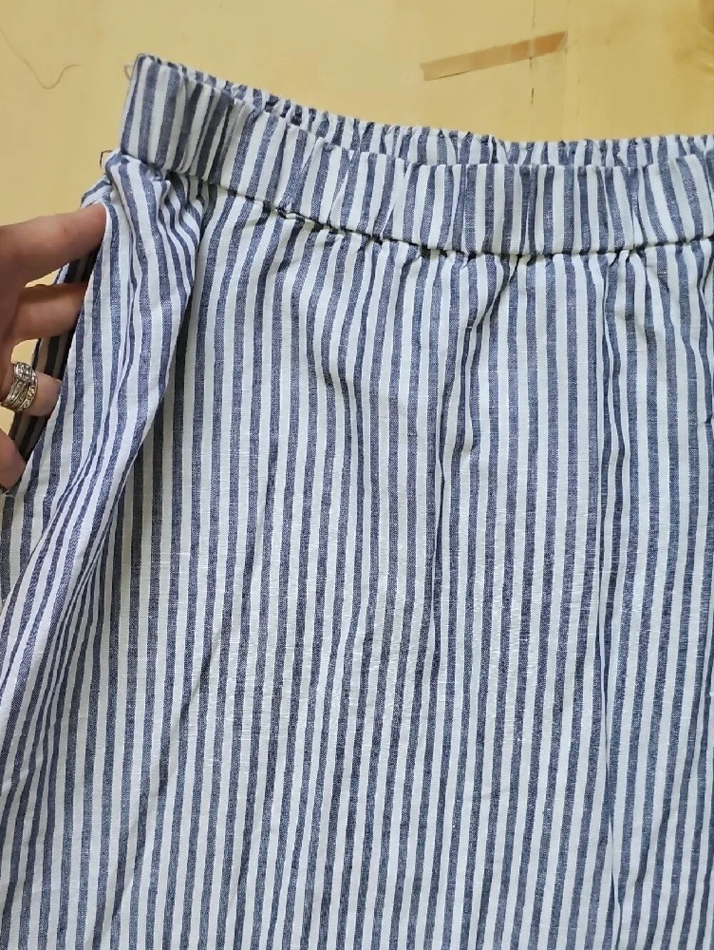 Talbots Linen Blend Blue and White Striped A-Line Women’s Skirt